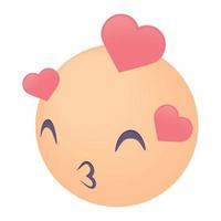 amo emoji com corações vetor