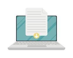 notebook com documento vetor