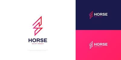 logotipo do cavalo com o conceito de letra s. logotipo s inicial com forma de cavalo no conceito de gradiente colorido vetor