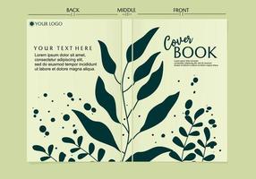 conjunto de desenhos de capa de livro sobre o tema da natureza com silhuetas de folhas. fundo elegante e moderno vetor