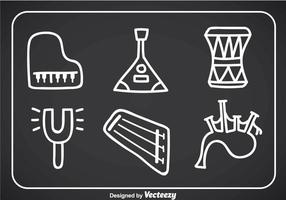 Instrumentos de música Doodle Vector Icons