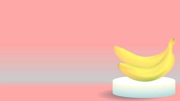 fundo elegante. banana com tema com um pódio por baixo e como 3d real. pode ser usado como uma maquete ou plano de fundo do seu design vetor