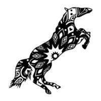 página de coloração de mandala de cavalo para crianças e adultos, ilustração de estilo de design de arte de linha de vetor de mandala animal.