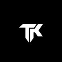 letra moderna tk logotipo abstrato elegante vetor