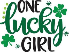 uma garota de sorte, trevo verde, tanta sorte, trevo, arquivo de ilustração vetorial de trevo da sorte vetor
