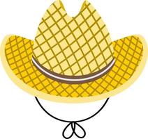 desenho de chapéu de palha amarelo vetor