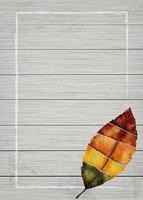 festival de colheita de outono, folhas de bordo em aquarela na parede de madeira, convites de feliz dia de ação de graças de vetor com espaço de cópia, exibir banner de fundo de textura de madeira antigo para venda ou promoção de outono