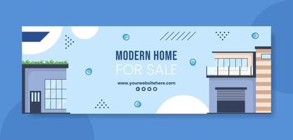 imobiliário e moderno modelo de banner de contração em casa ilustração plana de desenhos animados desenhados à mão vetor
