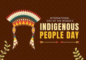 dia mundial dos povos indígenas em 9 de agosto ilustração plana de desenho animado desenhada à mão para conscientizar e proteger a população de direitos vetor