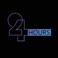 ícone de 24 horas. ícone de trabalho 24 horas. 24 horas 7 day.full tempo vector design.