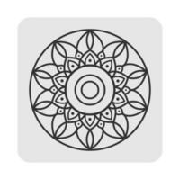 padrão de mandala de flores circulares para henna, mehndi, tatuagem, decoração. ornamento decorativo em estilo étnico oriental. esboço doodle mão desenhar ilustração vetorial. vetor