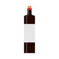 vetor alcoólico de vidro de celebração de garrafa vermelha de vinho. silhueta de ícone de comida plana