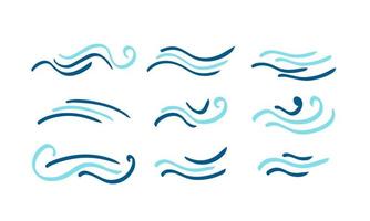 conjunto de conceito de logotipo de ondas abstratas em cores azuis e formas diferentes. elementos criativos para design. coleção de ilustração vetorial vetor