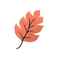 folha de árvore de outono de fantasia. forma de folha abstrata para design. isolado no fundo branco. vetor