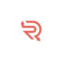 design de logotipo de seta letra r ou rr vetor