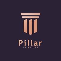 modelo de logotipo de design de conceito de pilar de lei criativa vetor