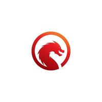 ilustração de cabeça de dragão com cor gradiente, ícone de vetor de logotipo de dragão