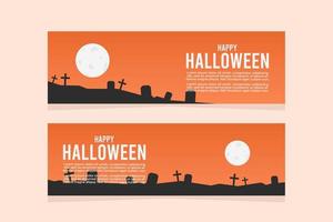 conjunto de modelos simples de banner de halloween vetor