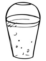 lindo copo de água, milkshake, suco ou refrigerante. ilustração de bebida. clipart de coquetel simples vetor