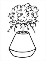 planta de casa desenhada de mão bonita em um clipart de pote. ilustração de plantas. doodle em casa aconchegante vetor