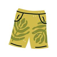 tropical masculino homem menino maiô sportswear roupa de banho com folhas de palmeira vetor