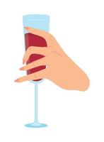 mão de mulher com champanhe vetor