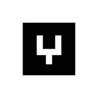 ícone de logotipo de letra y preto e branco vetor
