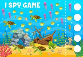 paisagem subaquática com animais marinhos, jogo de espionagem vetor