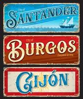 santander, burgos, gijon, cidade espanhola, placas de flandres