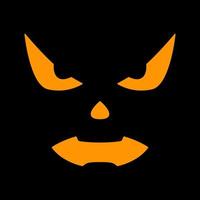 conjunto vetorial de rostos assustadores de abóbora de halloween com olhos  negros e sorriso, assustador jack o lanterna. isolado no fundo branco.  11027190 Vetor no Vecteezy