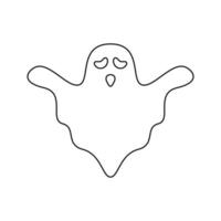 página para colorir com fantasma de sussurro para crianças vetor