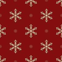 plano de fundo perfeito para férias de natal. flocos de neve brancos sobre um fundo vermelho. ilustração vetorial vetor