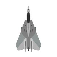 vista superior do ícone de vetor de aeronaves militares. jato de combate aéreo da aviação. avião de guerra avançado. veículo da marinha do jogo de velocidade interceptor