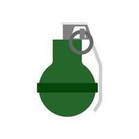 mão verde greande plana munição silhueta vector isolado branco. arma militar ícone exército desenho animado