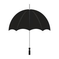 guarda-chuva chuva guarda-chuva tempo proteção ilustração vetorial ícone parasol. lidar com guarda-chuva preto aberto símbolo isolado branco objeto. acessório proteger o ícone do conceito de moda de chuva. elemento seguro pessoal vetor
