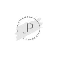 logotipo minimalista inicial jp com pincel, logotipo inicial para assinatura, casamento, moda. vetor