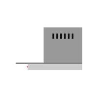 símbolo do filtro do extrator de ar do exaustor de cozinha. Ventilação de ícone plano isolado vista lateral branca vetor