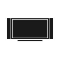 tv tecnologia tela televisão ilustração vetorial ícone preto sólido. exibir equipamentos brancos isolados de design eletrônico vetor