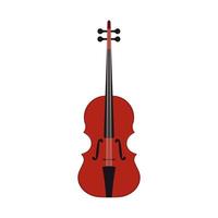 instrumento de ilustração vetorial música violino com corda. ícone de orquestra de violino clássico musical isolado branco. clássico arco de viola acústico. imagem de equipamento de madeira com cordas de silhueta de violino marrom vetor