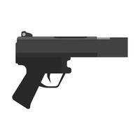 pistola arma arma ilustração vetorial preto crime revólver. bala de ícone de gatilho de pistola de guerra. isolado perigo militar exército arma de fogo munição silhueta símbolo. desenho de calibre de elemento de mão de braço de polícia vetor