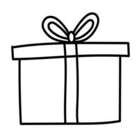 doodle adesivo de uma caixa de férias com um presente vetor