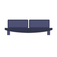 sofá mobiliário vector ícone vista frontal ilustração design. elemento de assento interior da sala de estar. casa divã plana aconchegante