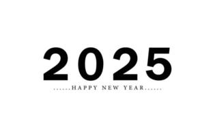 feliz ano novo 2025 feliz ano novo 2025 design de texto para design de brochura, cartão, banner vetor