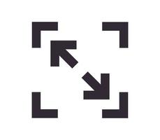 símbolo de dimensionamento e vetor linear de contorno simples ícone de seta de dimensionamento.