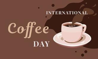 dia internacional do café, caneca de café. ilustração vetorial. vetor