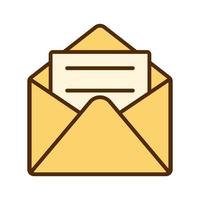 ícone de e-mail retrô de vetor. ícone com envelope aberto em design plano. carta. vetor