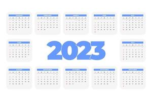 modelo de calendário colorido 2023, ilustração vetorial vetor