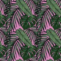 folhas tropicais e design sem costura de arte tropical vetor