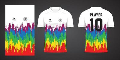 modelo de design de esporte de camisa de futebol colorida vetor