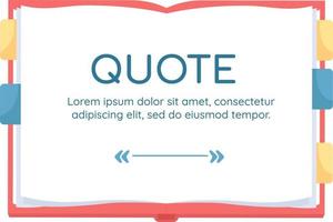 caixa de texto de citação de escritor famoso com objeto plano. partilha de sabedoria. bolha do discurso com ilustração editável dos desenhos animados. citação criativa isolada no fundo branco vetor